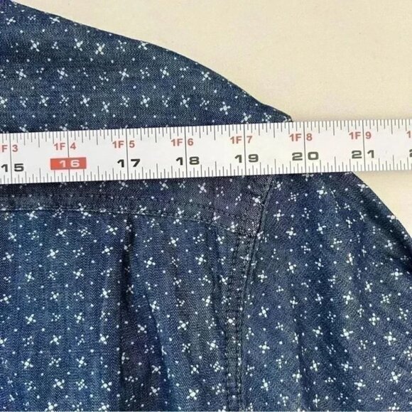 Old Navy Mens Shirt Long Sleeve Button Down Cotton Collared Blue White Large NWT - Picture 11 of 14